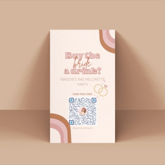 De Mesa Tarjeta Retro Bachelorette Party Venmo QR (Subido por el creador)