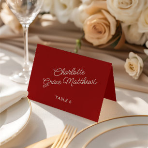 De Mesa Tarjeta Retro Red & White Boda Guest Name Place