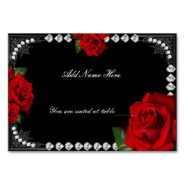 De Mesa Tarjeta Romántica Red Roses And Diamonts Table Pla