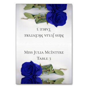 De Mesa Tarjeta Rosa azul real Boda DIY Fold Place