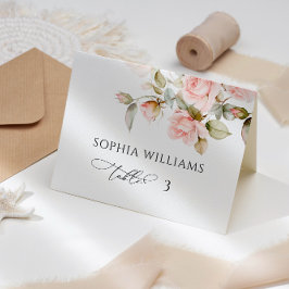 De Mesa Tarjeta rosa rosa y verde Boda