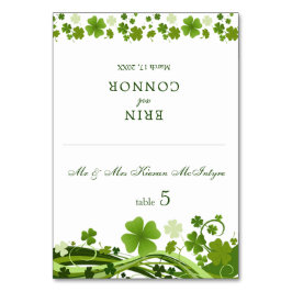 De Mesa Tarjeta Shamrock Boda Place irlandés