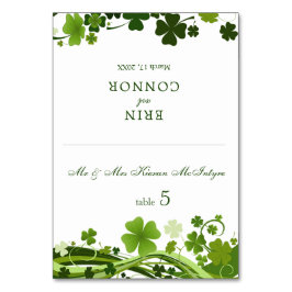 De Mesa Tarjeta Shamrock Boda Place irlandés