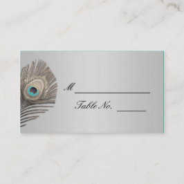 De Mesa Tarjeta Silver Elegance Peacock Boda Place