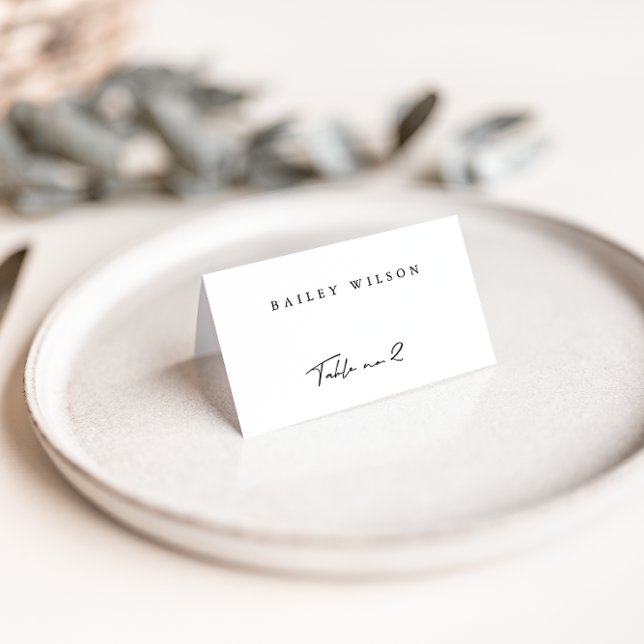 De Mesa Tarjeta simple para Bodas modernos en blanco y neg (Subido por el creador)