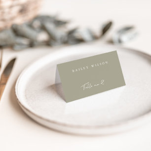 De Mesa Tarjeta simple verde verde moderno Boda