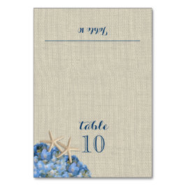 De Mesa Tarjeta Starfish and Blue Hydrangea Place