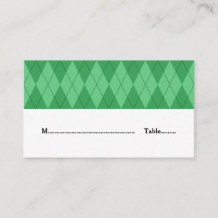 De Mesa Tarjeta verde argyle Boda Place
