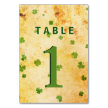 Tarjeta vintage irlandesa Shamrock Table
