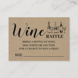 De Mesa Vino Raffle Ticket Parejas Ducha Tarjeta Rústica