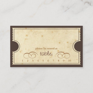 De Mesa Vintage Ticket - Tarjeta Punch Card Escort Card