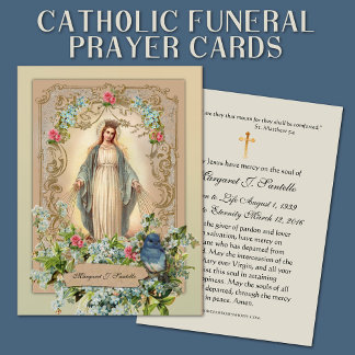 De Mesa Virgen María Católica Funeral Memorial Tarjeta San
