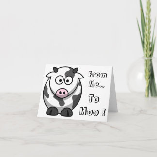 De mí... a Moo! Tarjeta de nota