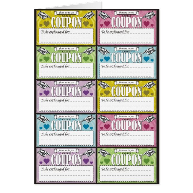 De mí a usted cupones (Frente)