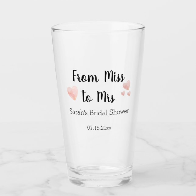 De Miss a Sra. Bridal Shower Tumbler (Anverso)