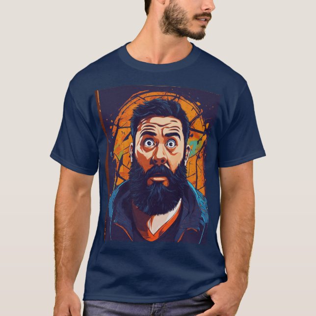 # de moda rápida: camiseta masculina con una impre (Anverso)