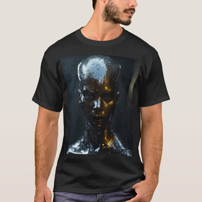 # de moda rápida: camiseta negra para hombres. (Anverso)