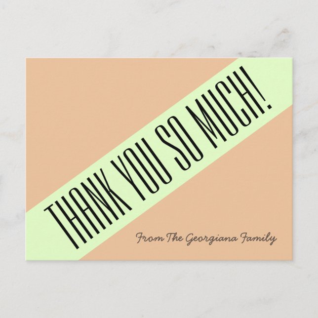 De moda, Sleek "¡Muchas gracias!" Postal (Anverso)