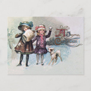 de niñas de Jack Russell felicitando la Navidad