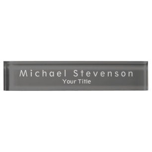 De Nombre Elegante escritorio Gris único moderno con placa d