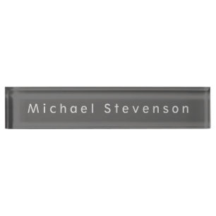 De Nombre Elegante escritorio Gris único moderno con placa d
