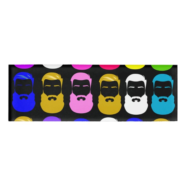 De Nombre Etiqueta Abstract Beards Name (Anverso)