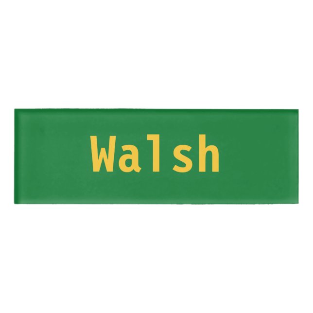 De Nombre Etiqueta Walsh Name (Anverso)