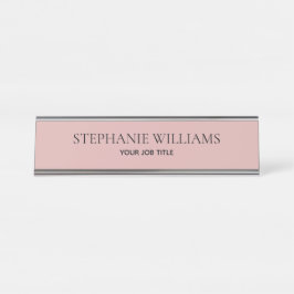 De Nombre Minimalista placa personalizada rosa polvoriento