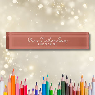 De Nombre placa personalizada del escritorio del profesor