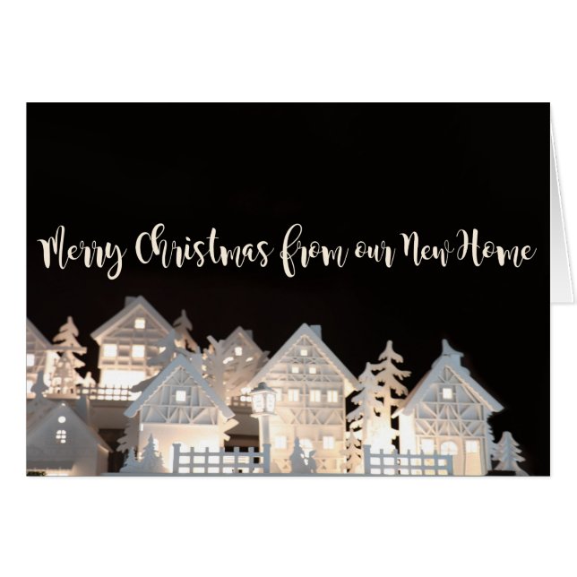 De nuevas casas iluminadas caseras del navidad (Anverso (Horizontal))