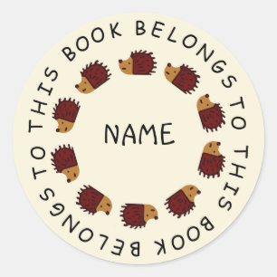 De nuevo al pegatina del erizo de la escuela