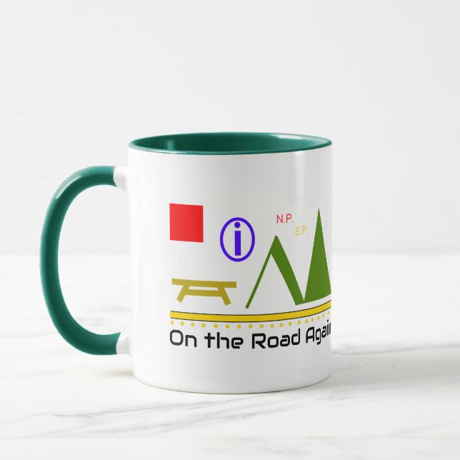 De nuevo en el camino, mapas de símbolos, tazas de (Izquierda)