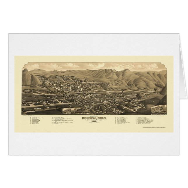 De oro, mapa panorámico del CO - 1882 (Anverso (Horizontal))