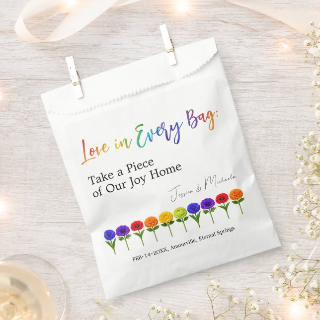 De Papel 🌈💍 Amor en Cada Bolsa Florece Juntos  (Cortado)