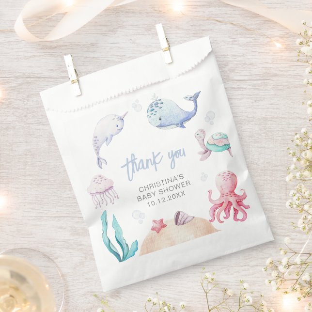 De Papel Bajo el mar Bolsa Náutica Baby Shower Favor (Cortado)