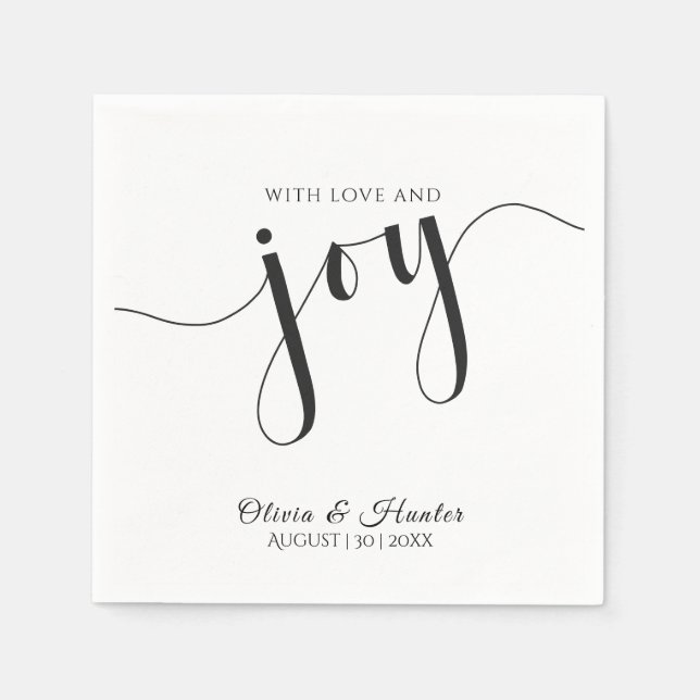 De Papel Boda, Elegante, Simple, Tipografía, Servilleta (Anverso)