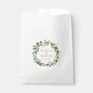De Papel Boda Favor Bolsa Verdor Marina Oro