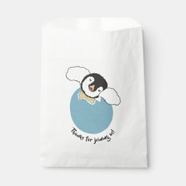 De Papel Bolsa Baby Shower Favor, Azul, Pingüino Bebé