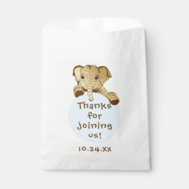De Papel Bolsa Baby Shower Favor, Elefante Azul Oro