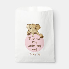 De Papel Bolsa Baby Shower Favor, Elefante Oro Rosa