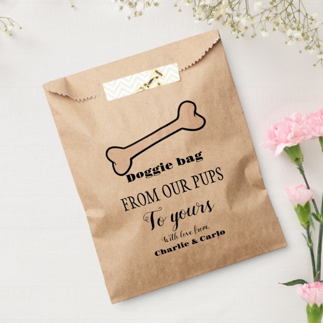 De Papel Bolsa Doggie Dog Trate Boda Favor Bag (Sellado)