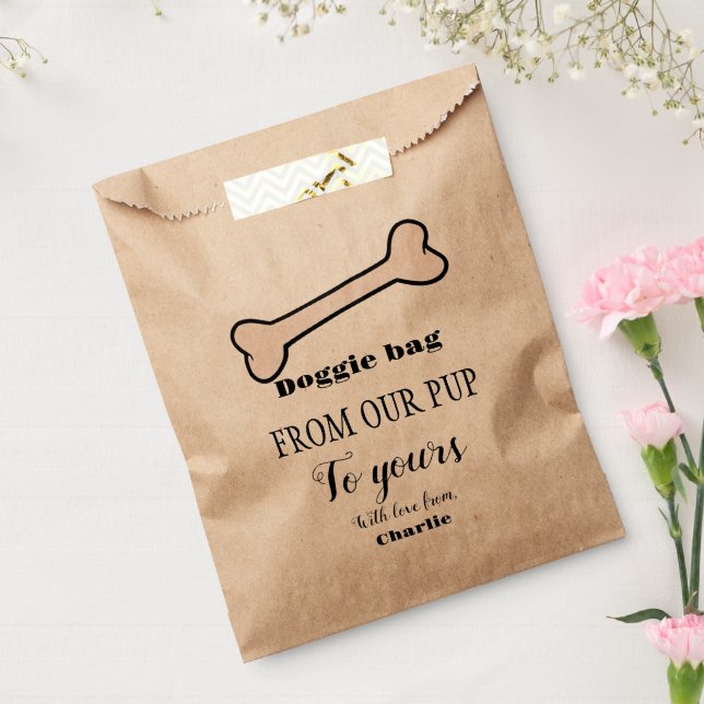 De Papel Bolsa Doggie Dog Trate Boda Favor Bag (Sellado)