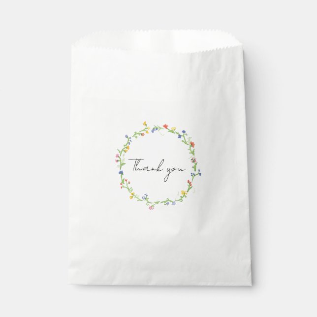 De Papel Bolsa floral blanca (Anverso)