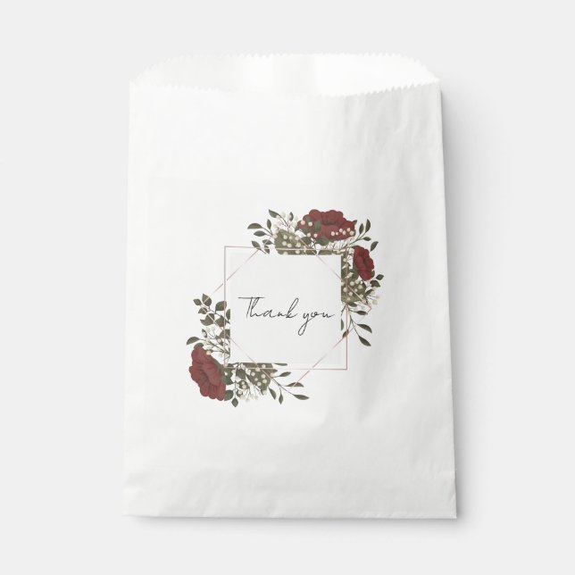 De Papel Bolsa floral blanca (Anverso)