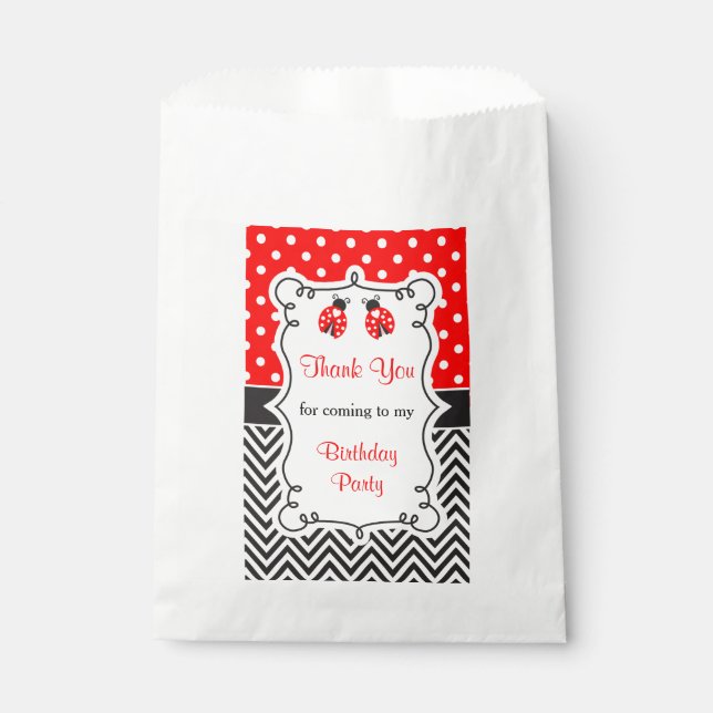 De Papel Bolsa Ladybird Favor (Anverso)