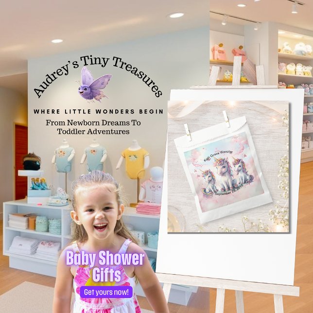 De Papel Bolsa mágica unicornio Baby Shower Favor (Subido por el creador)