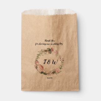 De Papel Bolsa Rustic Floral Garland Custom Wedding Favor B