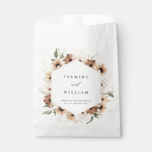 De Papel Bolsa Rustic Neutral Boho Floral Wedding Favor
