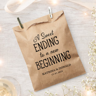 De Papel Bolsa Rustic Sweet End Wedding Favor