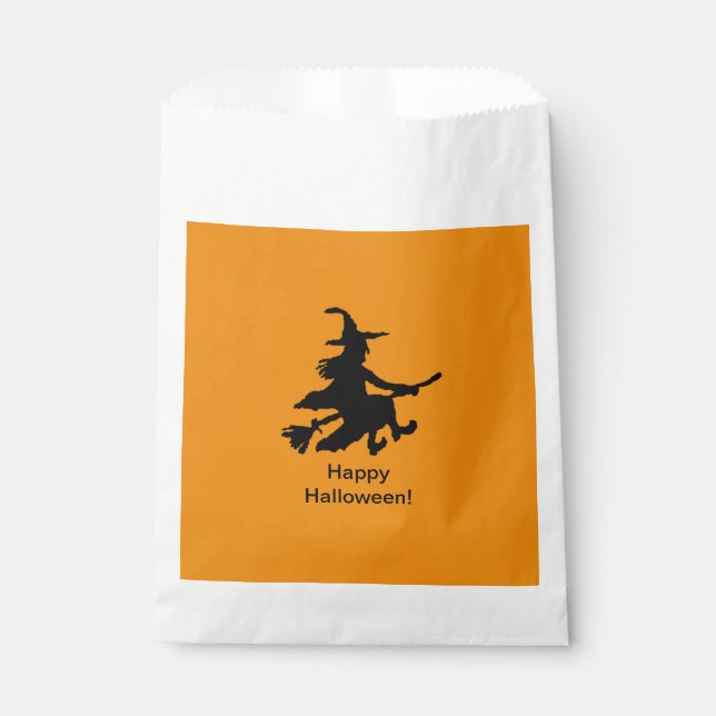 De Papel Bruja Voladora - Naranja - Feliz Halloween - Bolsa (Anverso)